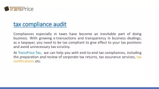 tax compliance audit