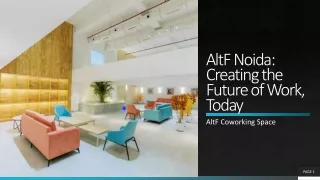 AltF Coworking Space in Noida: Shaping the Future of Work