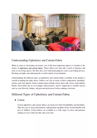 Expert Tips for Selecting Upholstery and Curtain Fabric that Fits Your Style and Budget (1)