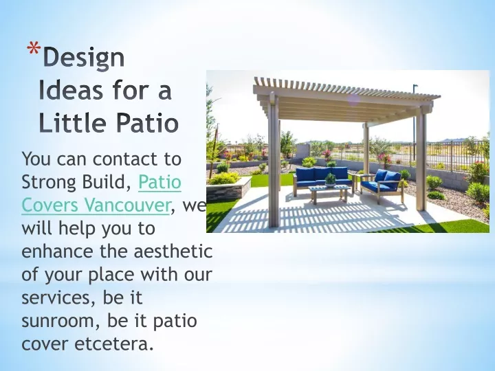 design ideas for a little patio