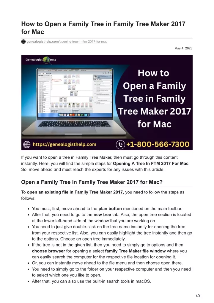 how to open a family tree in family tree maker