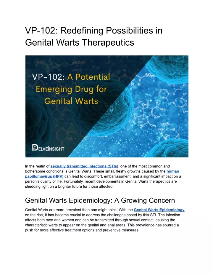 vp 102 redefining possibilities in genital warts