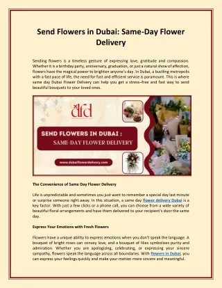 Send Flowers in Dubai
