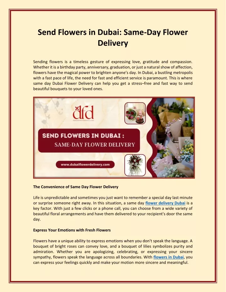 send flowers in dubai same day flower delivery