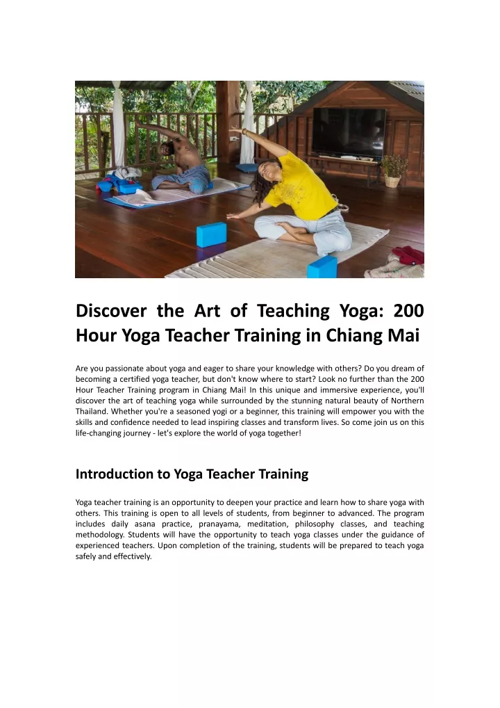 discover the art of teaching yoga 200 hour yoga