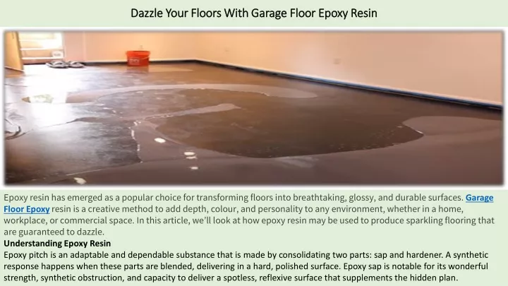 dazzle your floors with garage floor epoxy resin