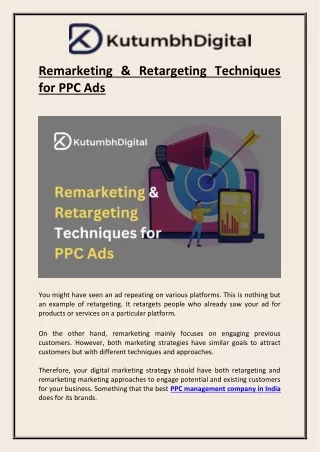 Remarketing & Retargeting Techniques for PPC Ads