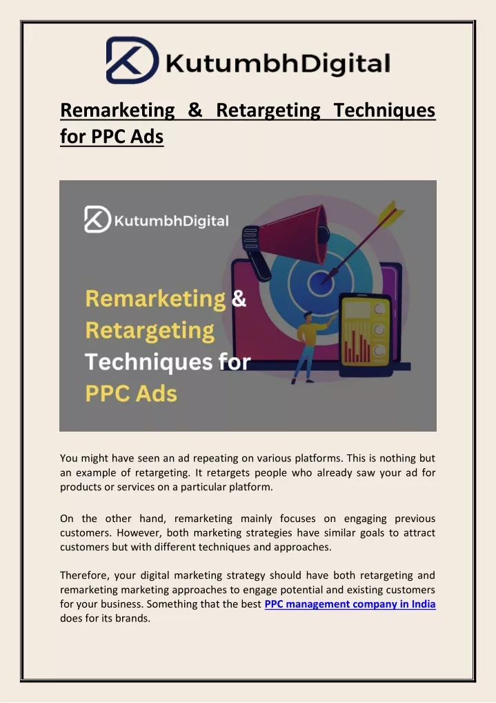 remarketing retargeting techniques for ppc ads