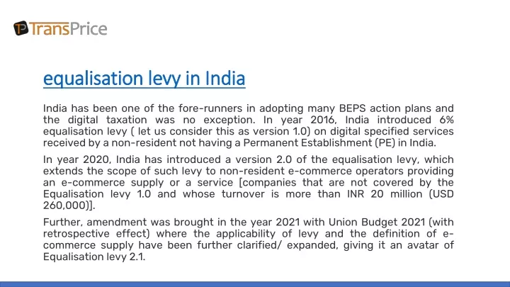 equalisation levy in india
