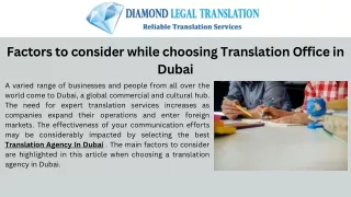 Factors to consider while choosing Translation Office in Dubai