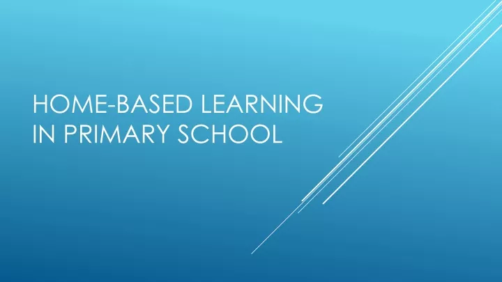 home based learning in primary school