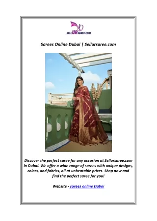 Sarees Online Dubai | Sellursaree.com