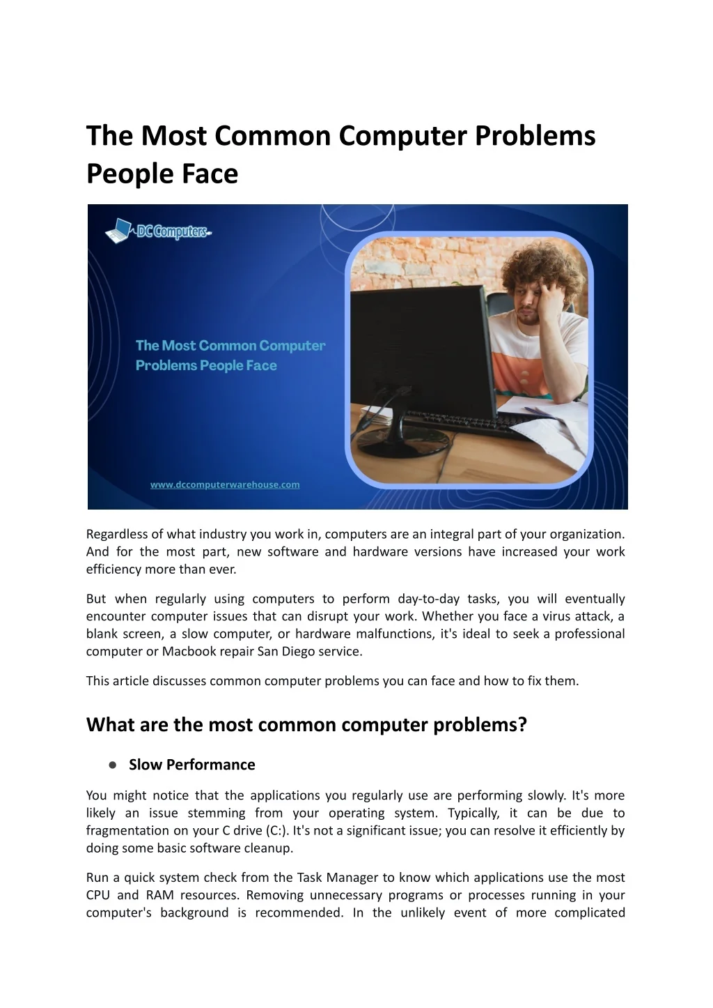 PPT - The Most Common Computer Problems People Face PowerPoint ...