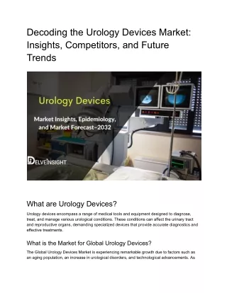 decoding the urology devices market insights