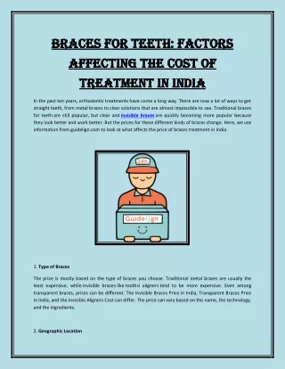 Braces for Teeth Factors Affecting the Cost of Treatment in India