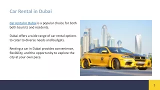 Car Rental In Dubai