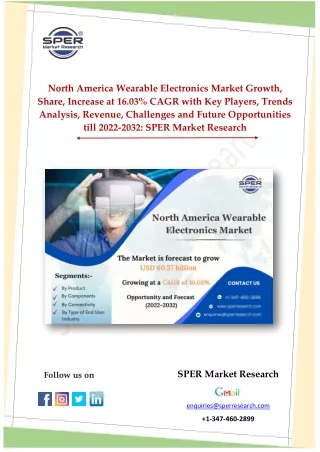 North America Wearable Electronics Market Growth, Size at 16.03% CAGR by 2032