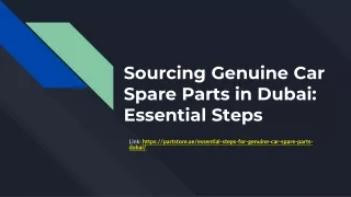 Sourcing Genuine Car Spare Parts in Dubai_ Essential Steps