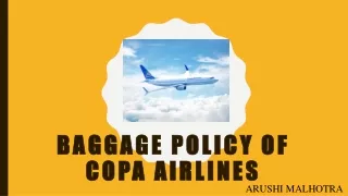 COPA AIRLINES Baggage Policy