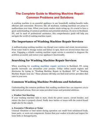 the complete guide to washing machine repair