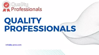 Quality Professionals  Company Profile Presentation