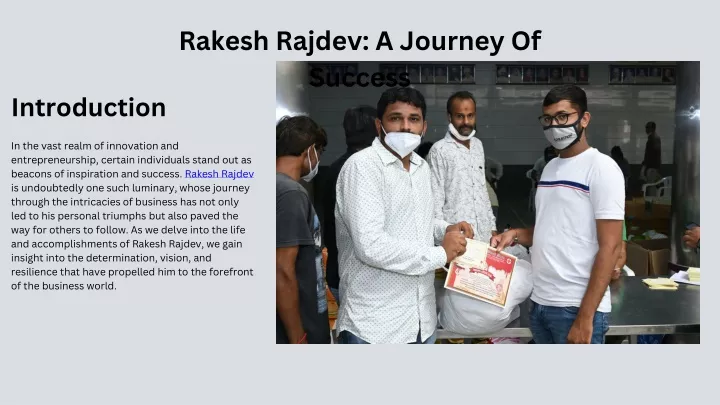 rakesh rajdev a journey of success