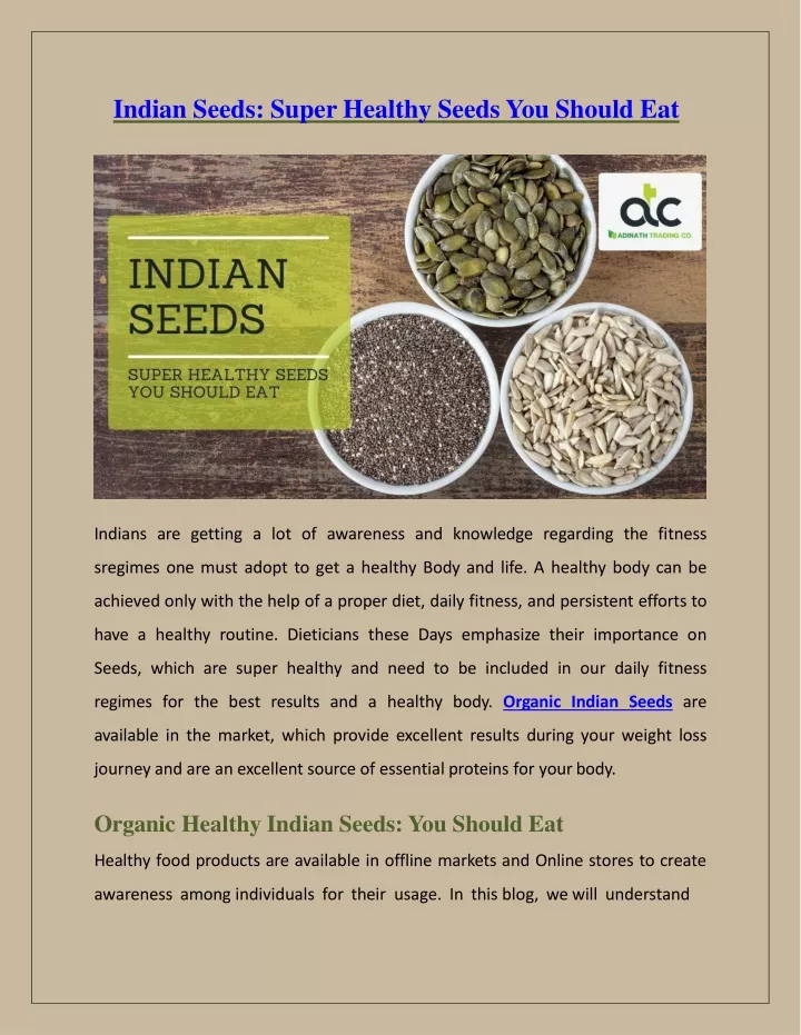 indian seeds super healthy seeds you should eat