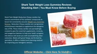 Shark Tank Weight Loss Gummies