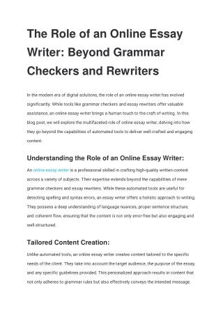 Online Essay Writer