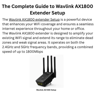 the complete guide to wavlink ax1800 extender