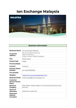 Ion Exchange Malaysia