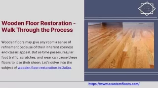 Wooden Floor Restoration in Dallas - Renew Your Hardwood Floors