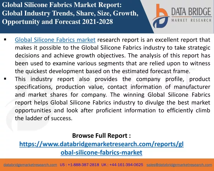 global silicone fabrics market report global