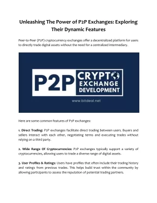 unleashing the power of p2p exchanges exploring