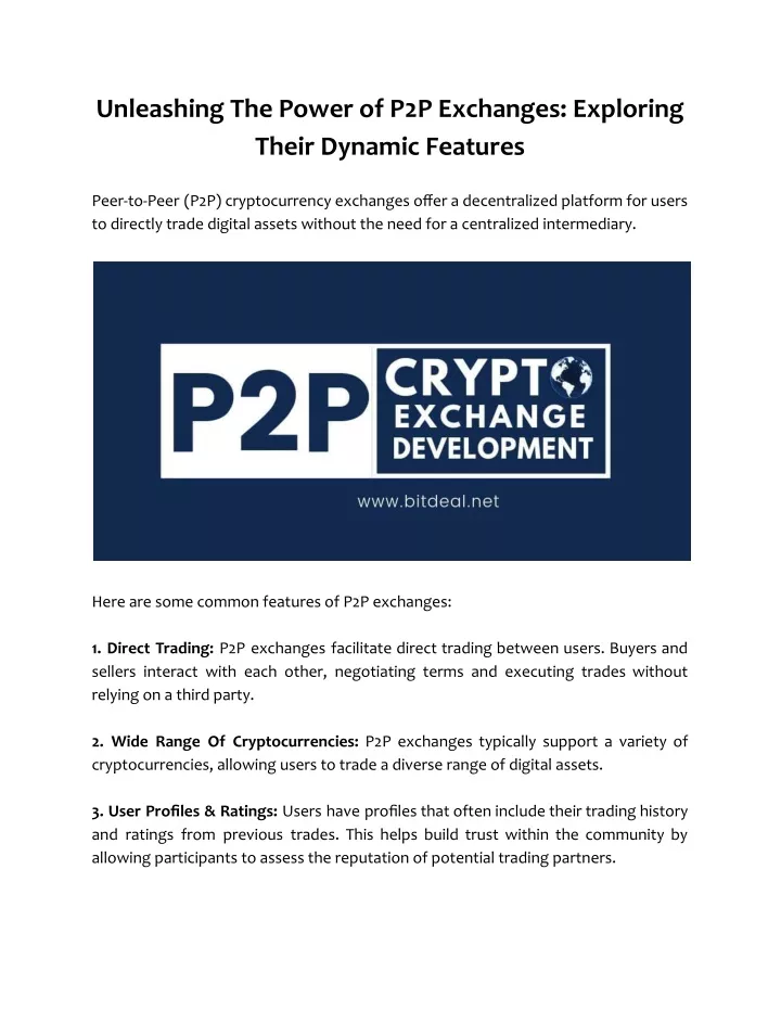 unleashing the power of p2p exchanges exploring