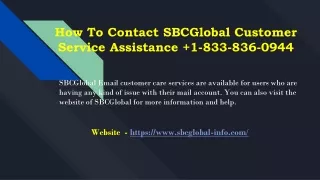 How to Contact SBCGlobal.net Customer Service Number?  1-833-836-0944