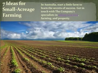 7 ideas for small acreage farming