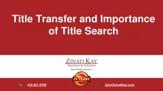 Title Transfer and Importance of Title Search