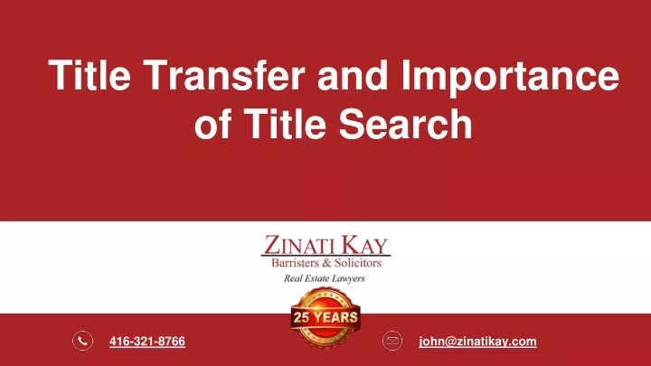 title transfer and importance of title search