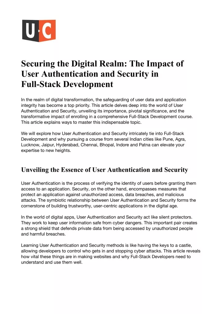 securing the digital realm the impact of user