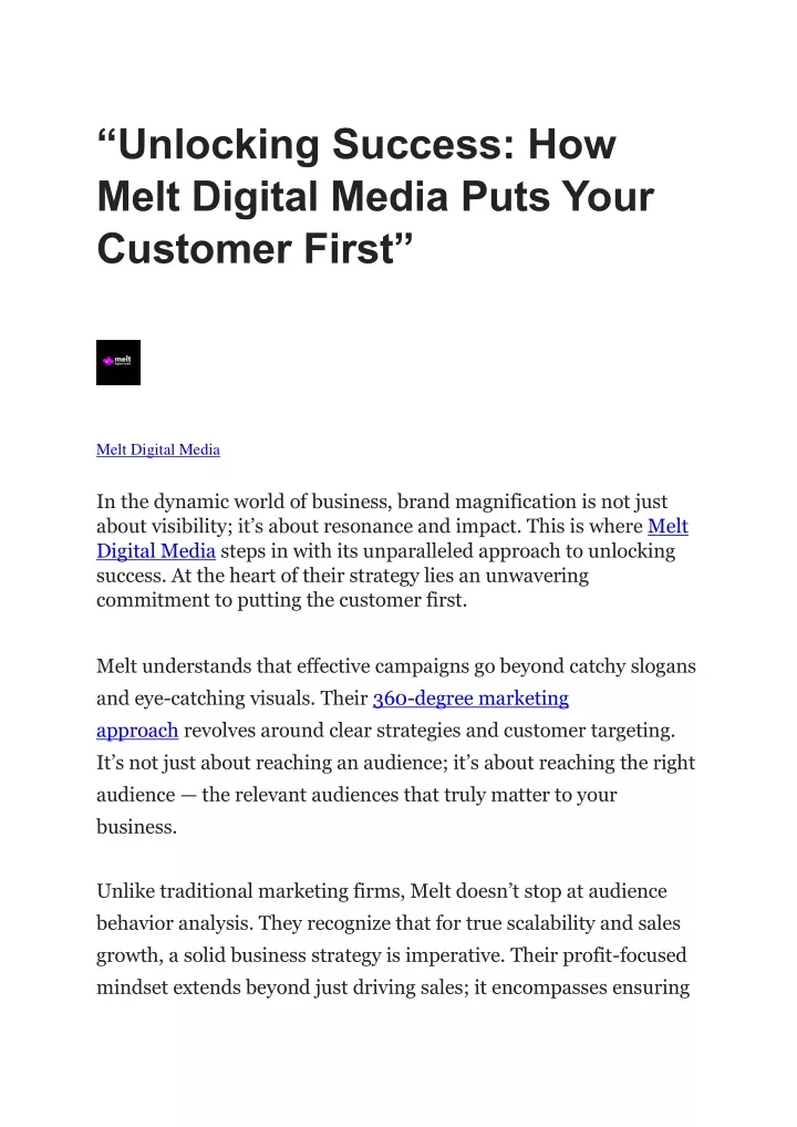 unlocking success how melt digital media puts