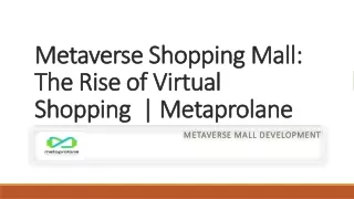Create a Virtual Mall like Metamall
