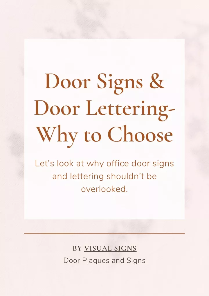 door signs door lettering why to choose