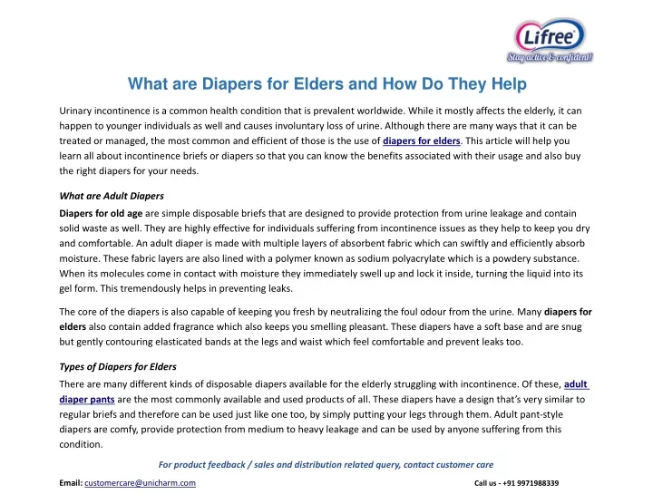 what are diapers for elders and how do they help