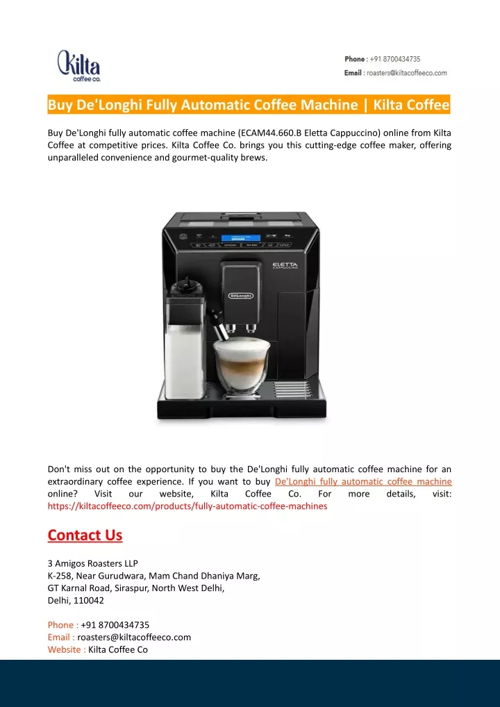 buy de longhi fully automatic coffee machine