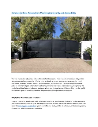 commercial gate automation modernizing security