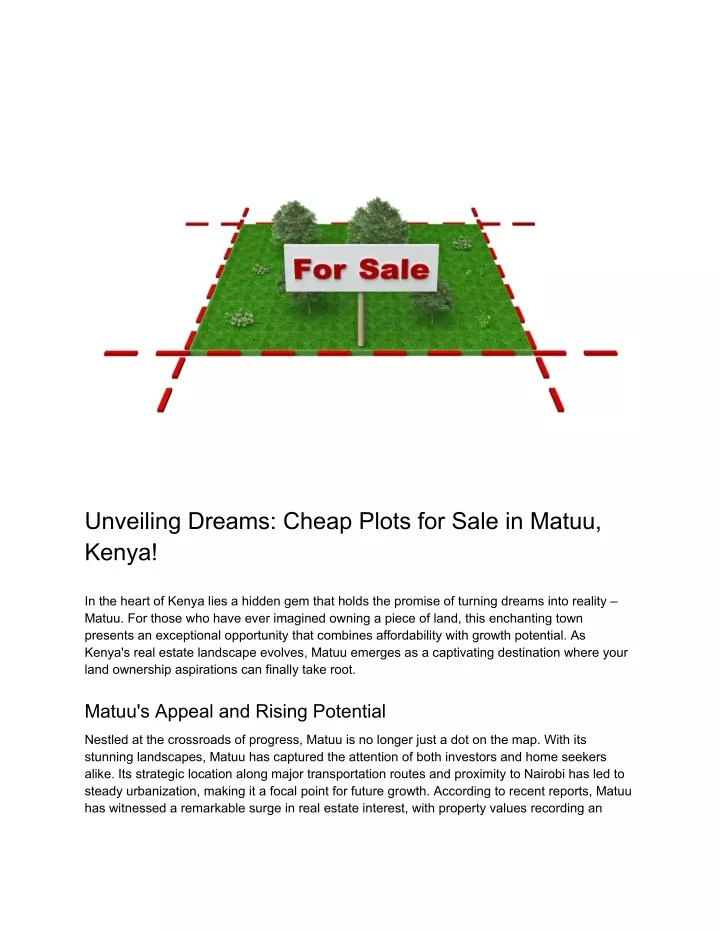 unveiling dreams cheap plots for sale in matuu