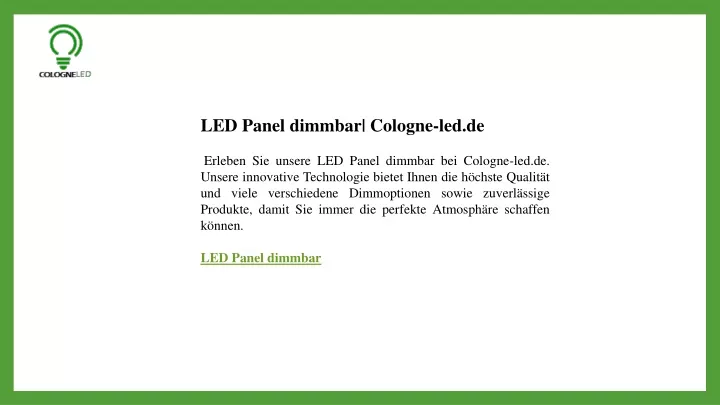 led panel dimmbar cologne led de erleben