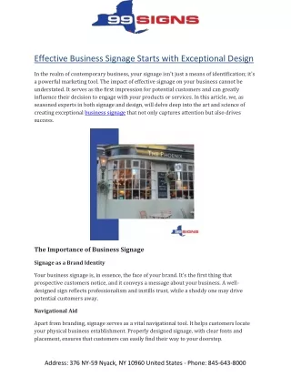 Effective Business Signage Starts with Exceptional Design