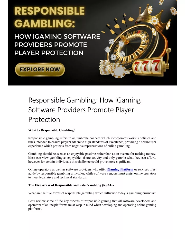 responsible gambling how igaming software